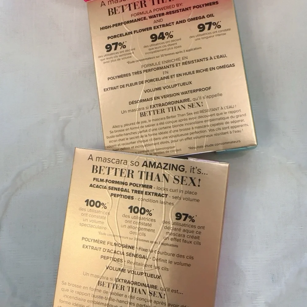 NEW Too Faced beauty essentials better than sex mascara icons set